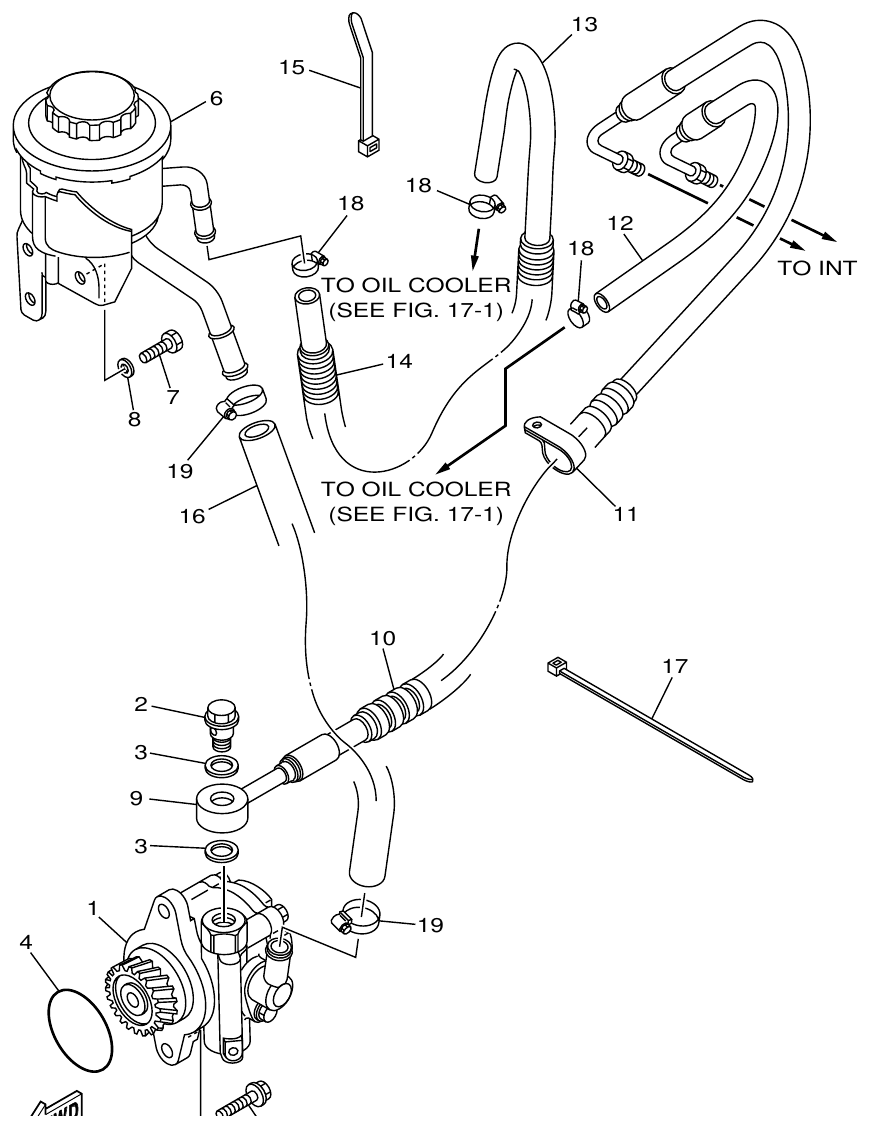 Yamaha ME422STIP2 (N601)STIP1(N611) POWER STEERING OIL PUMP parts diagram